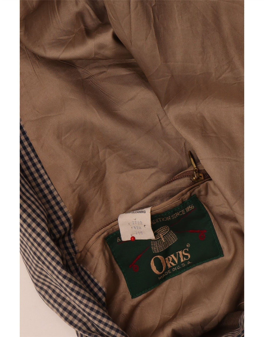 Orvis Mens 3 Button Blazer Jacket UK 42 XL Grey Gingham