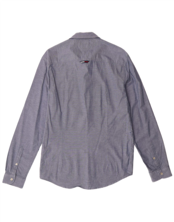 TOMMY HILFIGER Mens Slim Fit Shirt Medium Blue Cotton