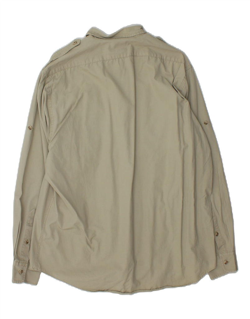 BANANA REPUBLIC Mens Military Shirt XL Grey Cotton Vintage Banana Republic and Second-Hand Banana Republic from Messina Hembry 