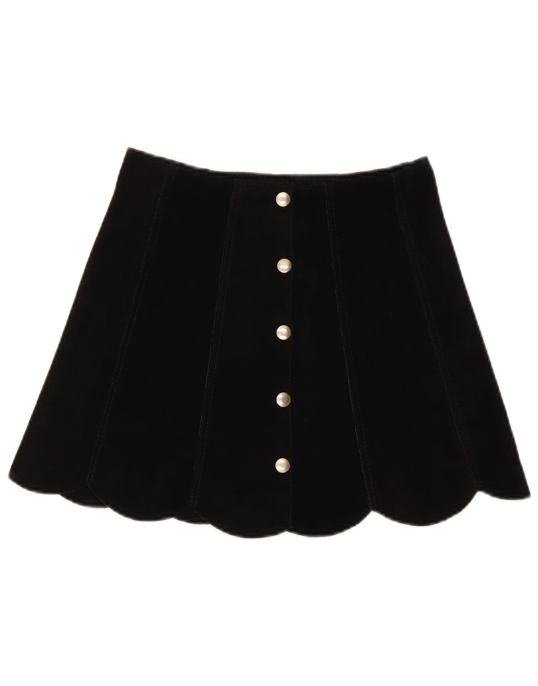 VINTAGE Womens Suede Mini Skirt W26 Small Black
