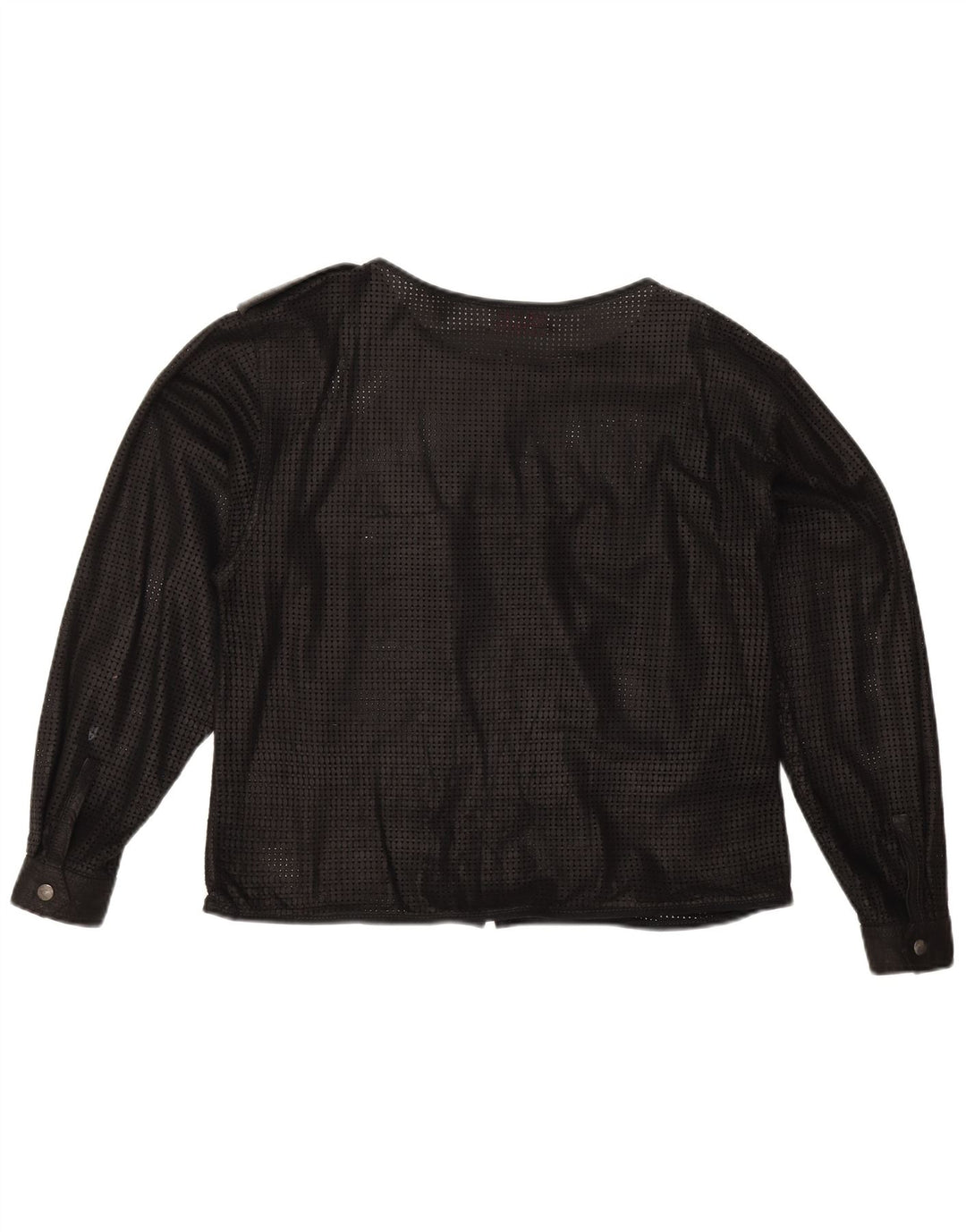 Byblos Womens Crop See Through Cardigan Top UK 16 Large Black Geometric