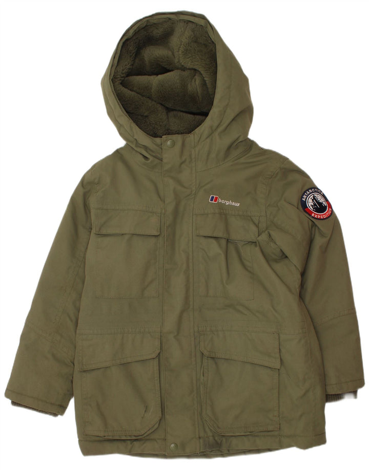 Berghaus Boys Hooded Parka Jacket 5-6 Years Khaki Polyester