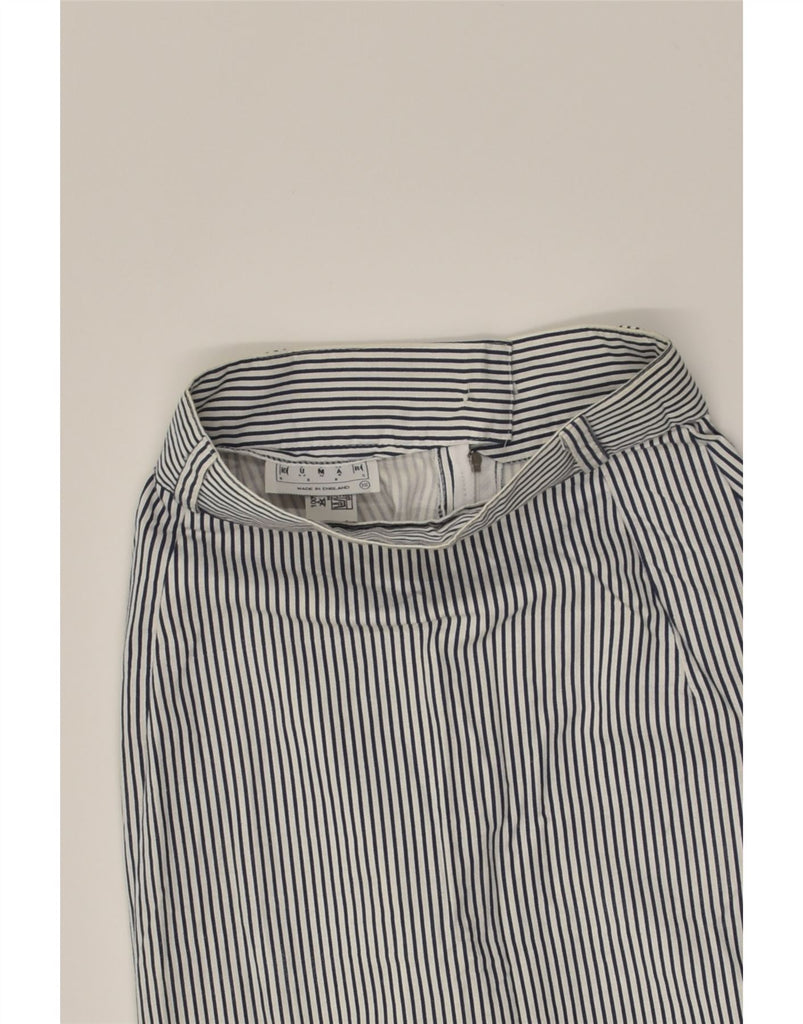 VINTAGE Womens Straight Skirt US 10 Large W22 Grey Pinstripe Cotton | Vintage Vintage | Thrift | Second-Hand Vintage | Used Clothing | Messina Hembry 