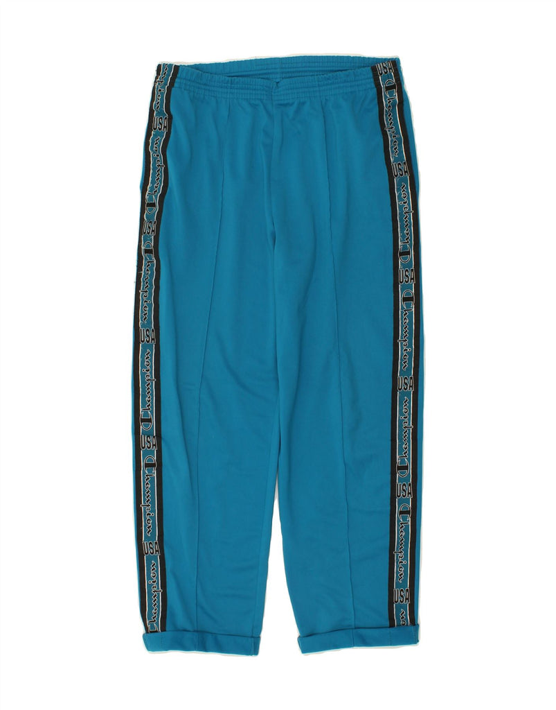 CHAMPION Mens Graphic Tracksuit Trousers Medium Blue Polyester Vintage Champion and Second-Hand Champion from Messina Hembry 