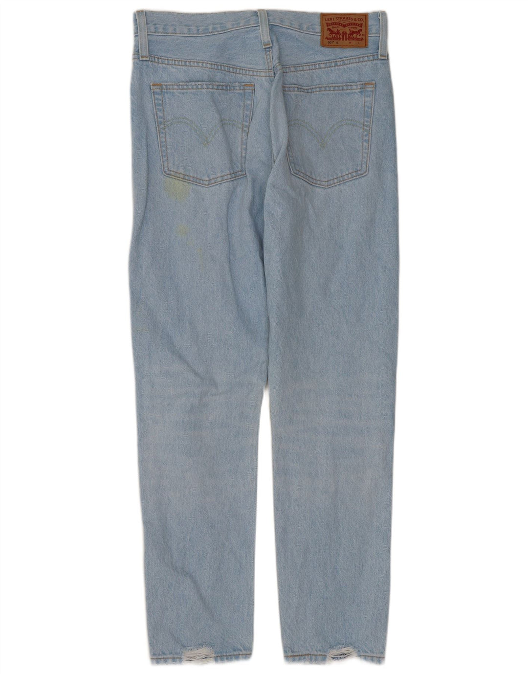Levi's Womens 501 Distressed Straight Jeans W27 L28 Blue Cotton