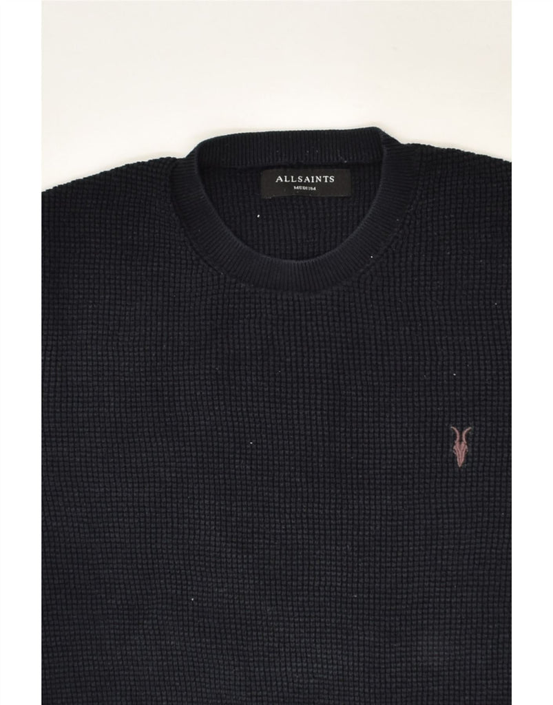 ALL SAINTS Mens Crew Neck Jumper Sweater Medium Black Cotton | Vintage All Saints | Thrift | Second-Hand All Saints | Used Clothing | Messina Hembry 