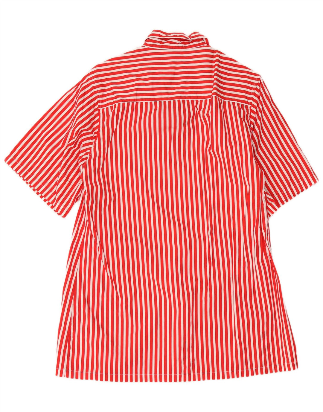 Vintage Womens Shift Dress UK 14 Medium Red Pinstripe Cotton