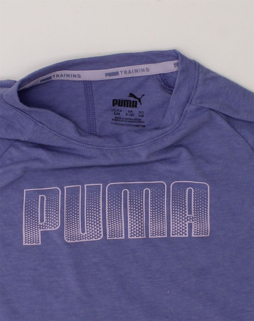 PUMA Girls Graphic T-Shirt Top 9-10 Years Purple | Vintage Puma | Thrift | Second-Hand Puma | Used Clothing | Messina Hembry 