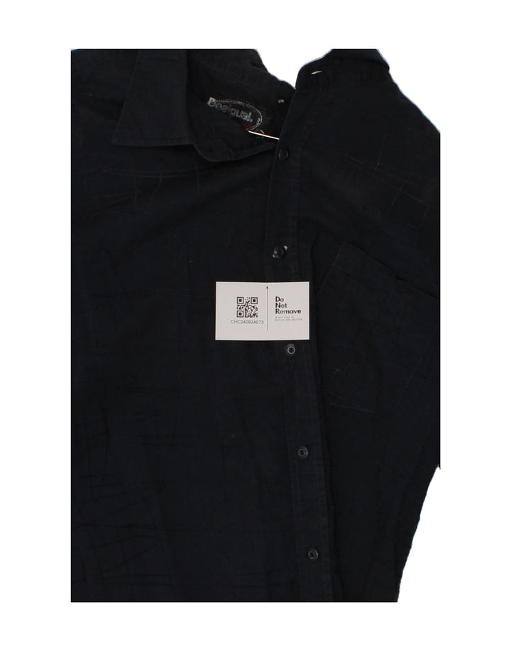 DESIGUAL Mens Slim Shirt Large Navy Blue Geometric Vintage Desigual and Second-Hand Desigual from Messina Hembry 