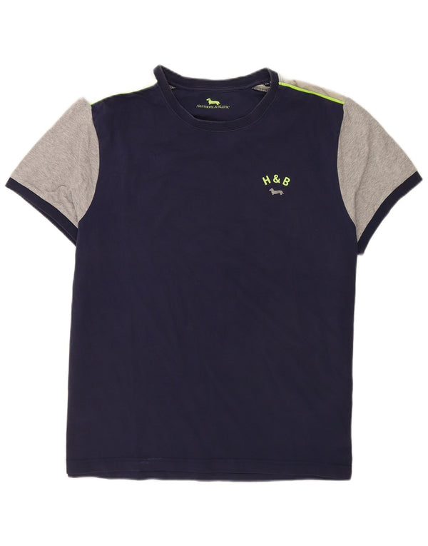 Harmont & Blaine Mens T-Shirt Top 4XL Navy Blue Colourblock Cotton
