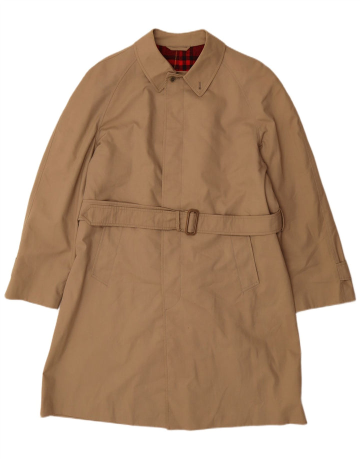 Vintage Mens Trench Coat IT 48 Medium Beige Polyester