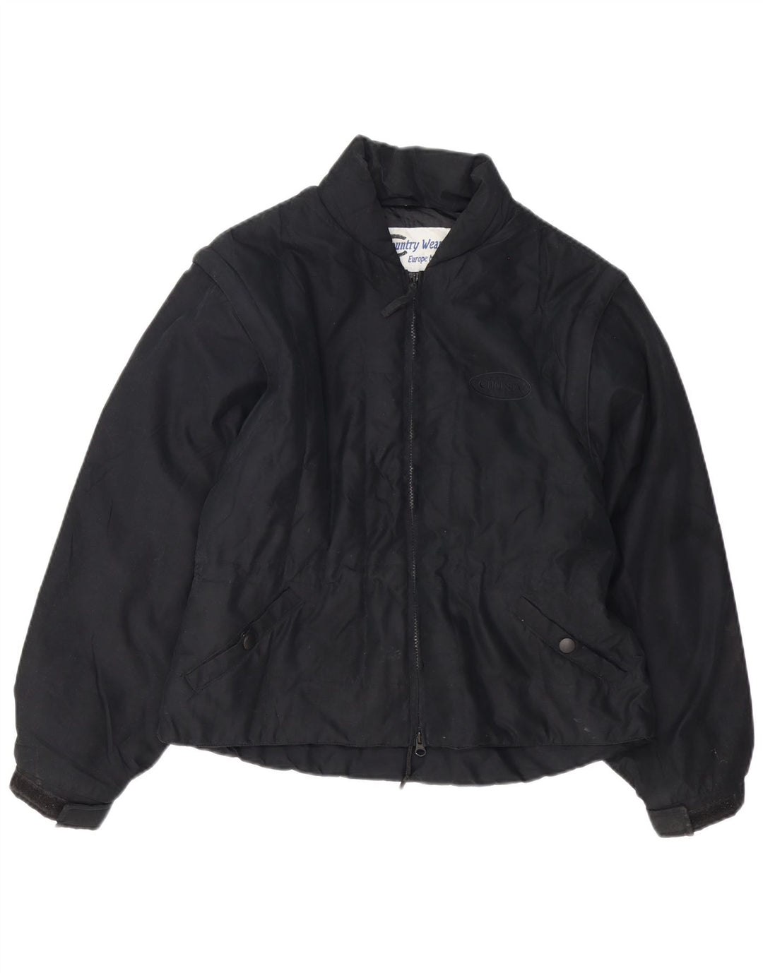 Vintage Mens Bomber Jacket UK 36 Small Black Polyester