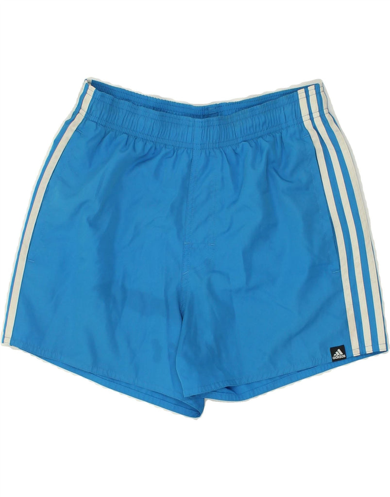 ADIDAS Mens Sport Shorts Small Blue Polyester | Vintage Adidas | Thrift | Second-Hand Adidas | Used Clothing | Messina Hembry 