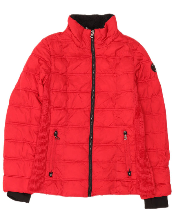 Nautica Womens Padded Jacket UK 14 Medium Red Polyester