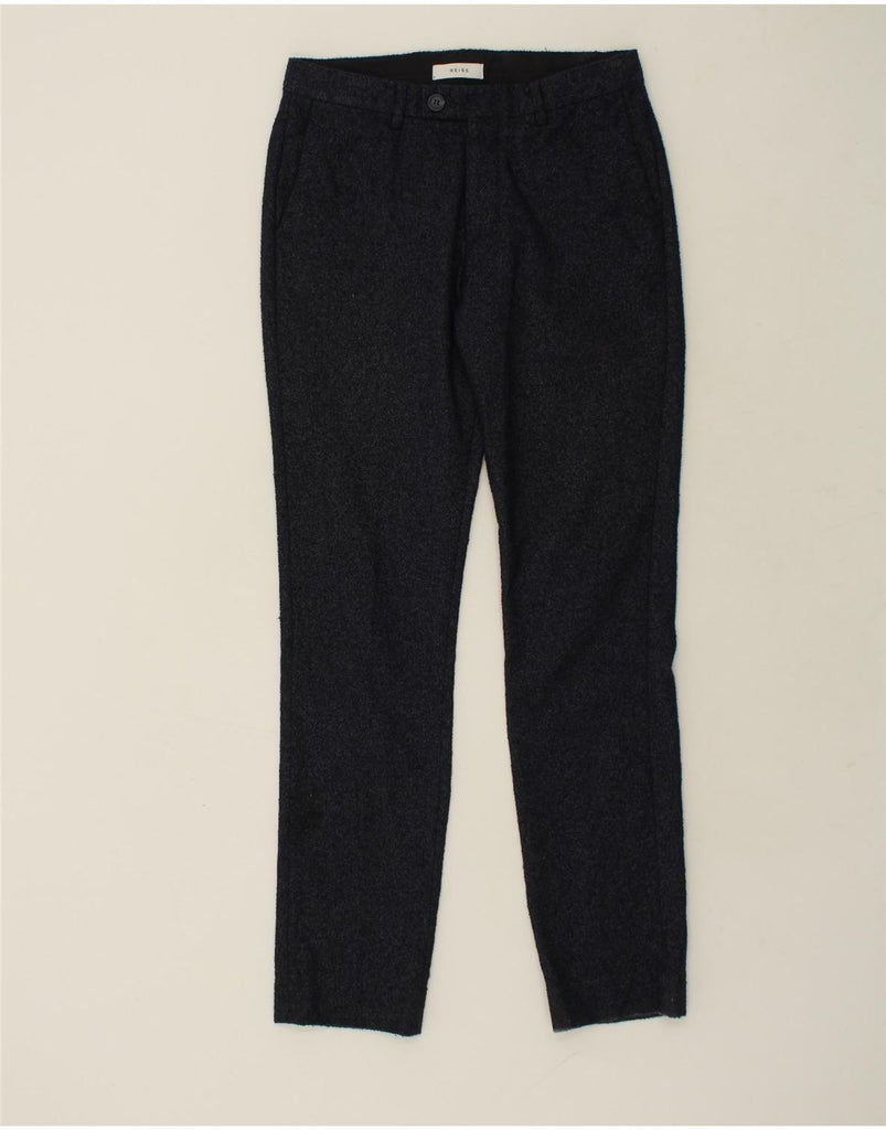 REISS Womens Slim Suit Trousers W32 L32  Navy Blue Cotton | Vintage Reiss | Thrift | Second-Hand Reiss | Used Clothing | Messina Hembry 