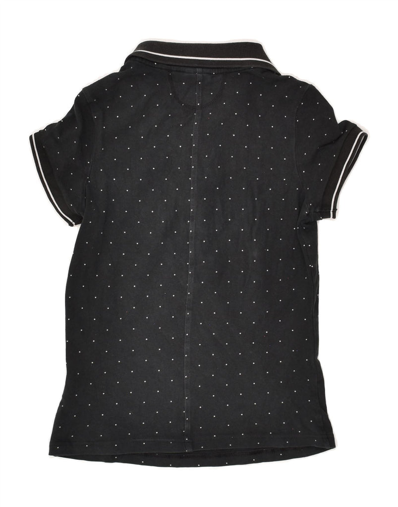 NIKE Womens Polo Shirt UK 10/12 Medium Black Polka Dot Cotton | Vintage Nike | Thrift | Second-Hand Nike | Used Clothing | Messina Hembry 