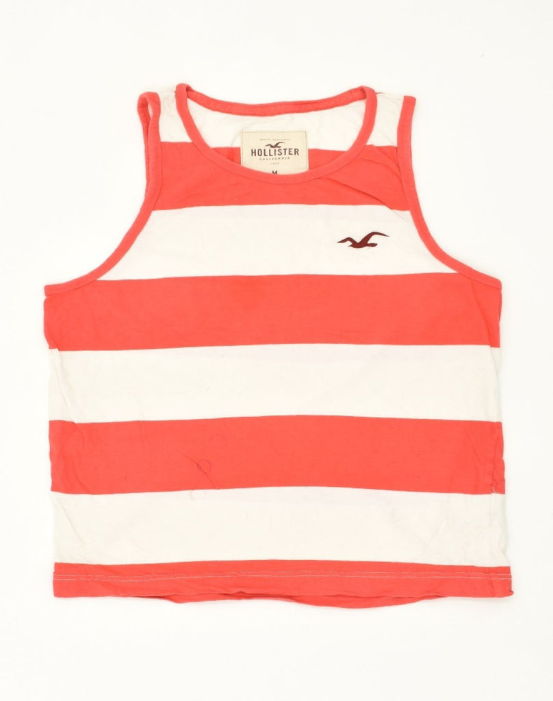 HOLLISTER Womens California Vest Top UK 14 Medium Red Striped Cotton | Vintage Hollister | Thrift | Second-Hand Hollister | Used Clothing | Messina Hembry 