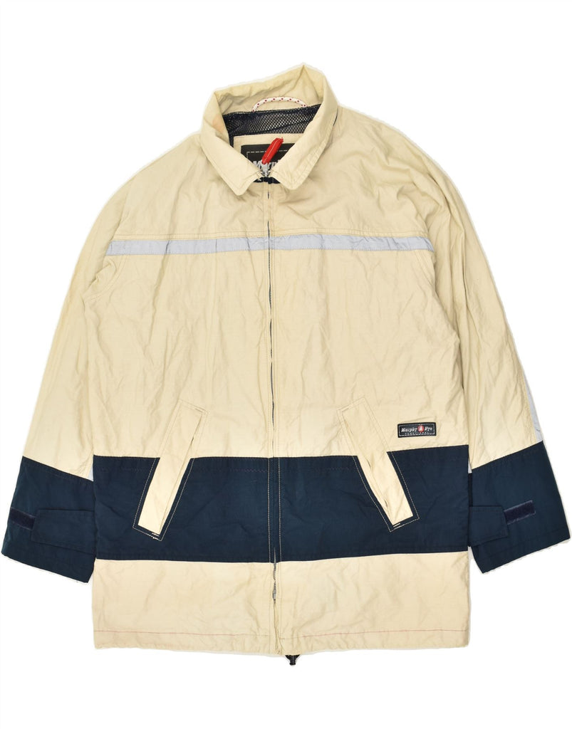 MURPHY & NYE Mens Windbreaker Jacket UK 38 Medium Beige Colourblock | Vintage Murphy & Nye | Thrift | Second-Hand Murphy & Nye | Used Clothing | Messina Hembry 