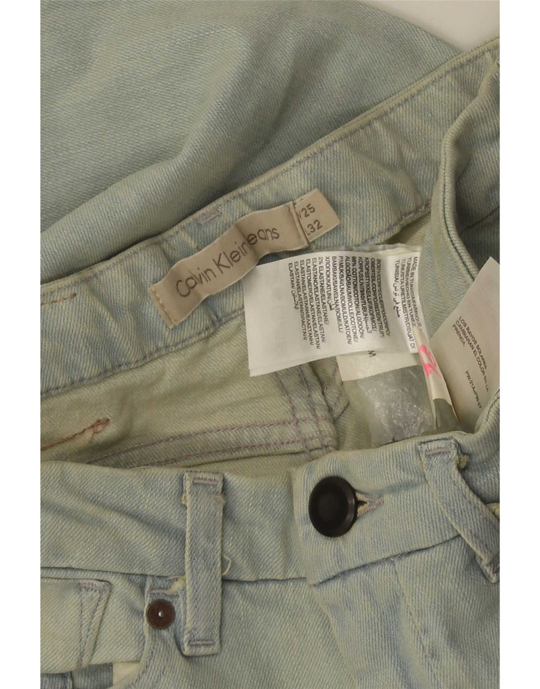 Calvin Klein Womens Slim Jeans W25 L32 Blue Cotton