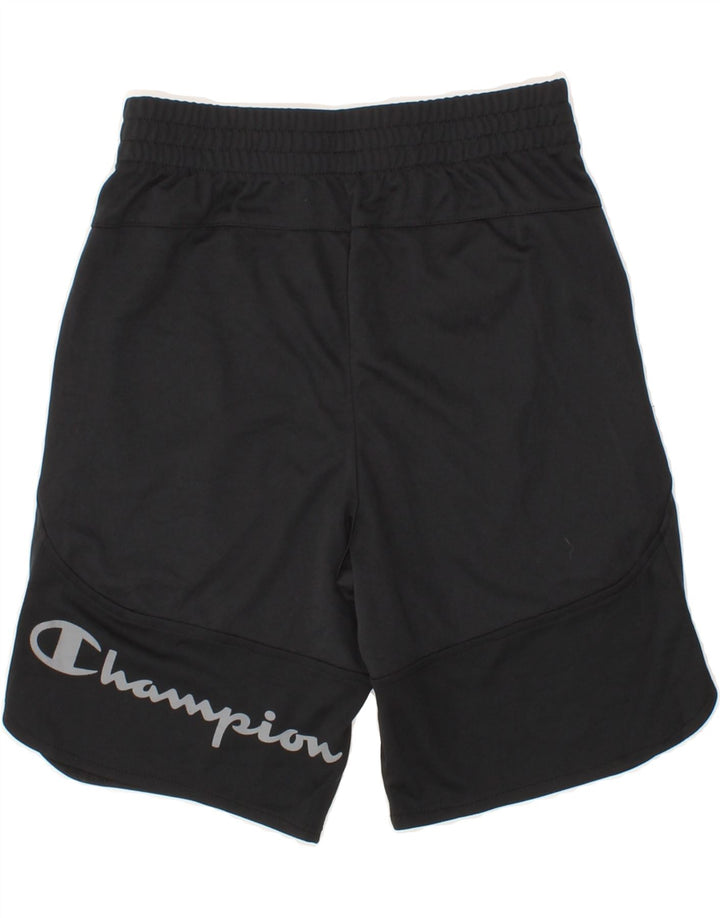 CHAMPION Boys Graphic Sport Shorts 10-11 Years Black Polyester Vintage Champion and Second-Hand Champion from Messina Hembry 
