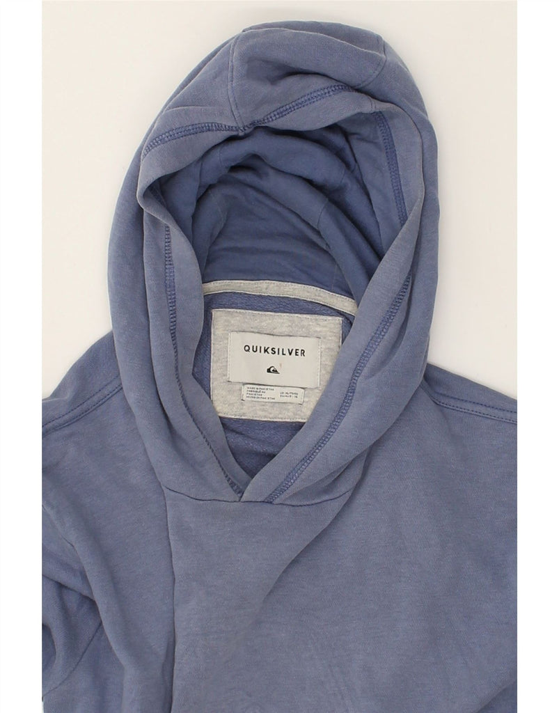 QUIKSILVER Womens Graphic Hoodie Jumper UK 16 Large  Blue Cotton | Vintage Quiksilver | Thrift | Second-Hand Quiksilver | Used Clothing | Messina Hembry 