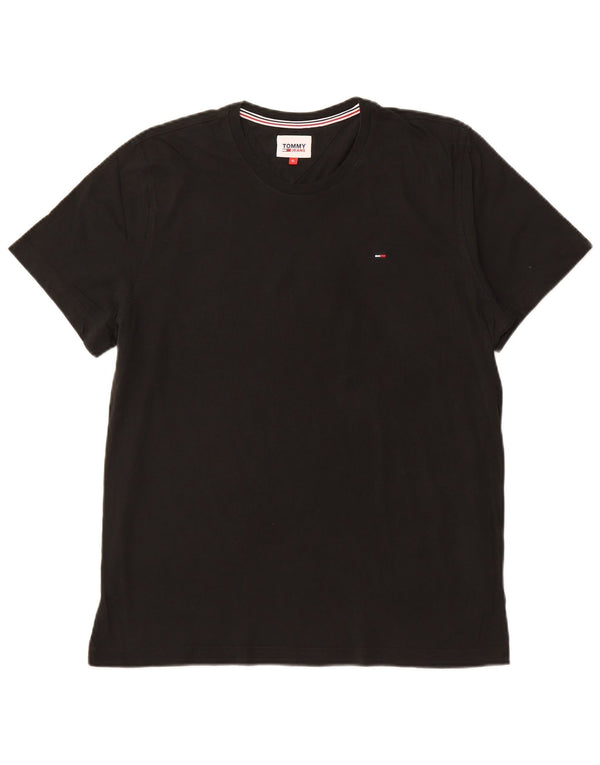 TOMMY HILFIGER Mens T-Shirt Top XL Black Cotton