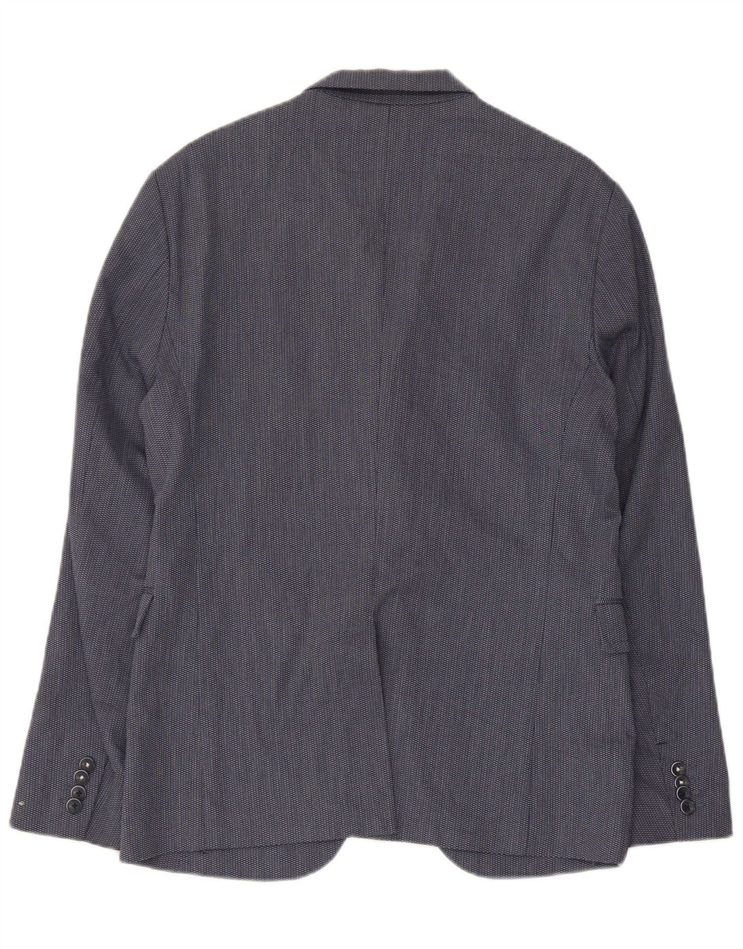 ZARA Mens 2 Button Blazer Jacket EU 50 Medium Navy Blue Polyester