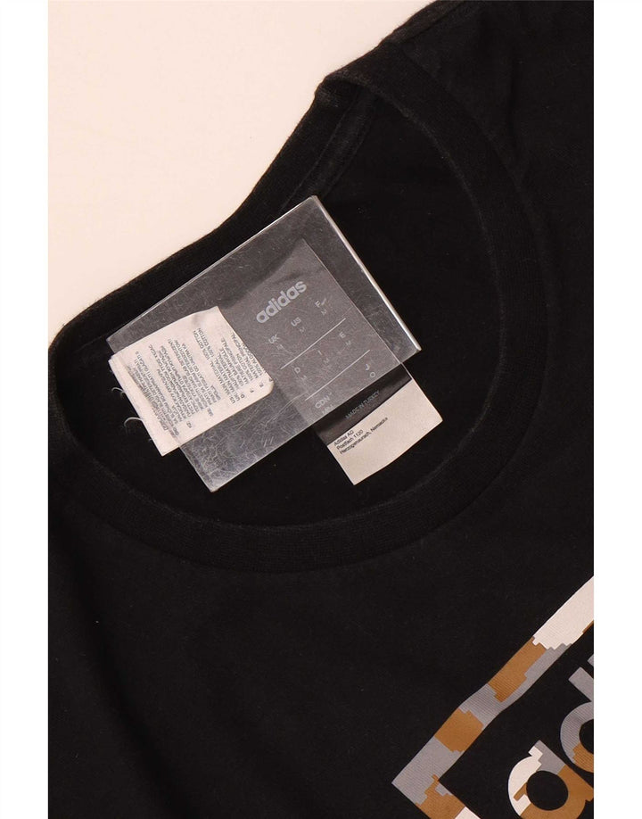 Adidas Mens Graphic T-Shirt Top Medium Black Cotton