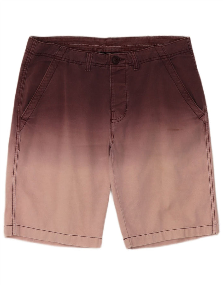 Pierre Cardin Mens Chino Shorts Medium W32 Brown Colourblock Cotton