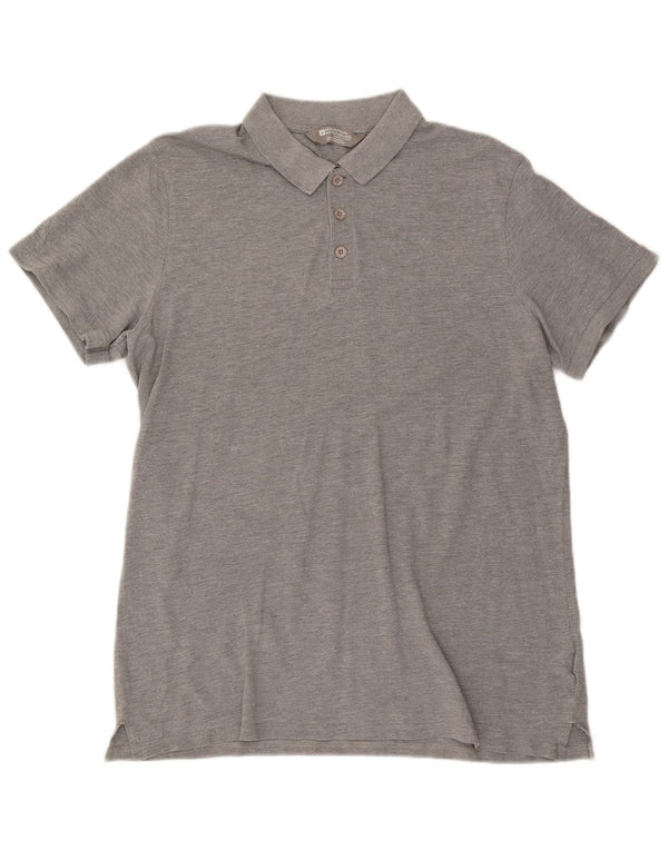 Mountain Warehouse Mens Loose Fit Polo Shirt Medium Grey Cotton