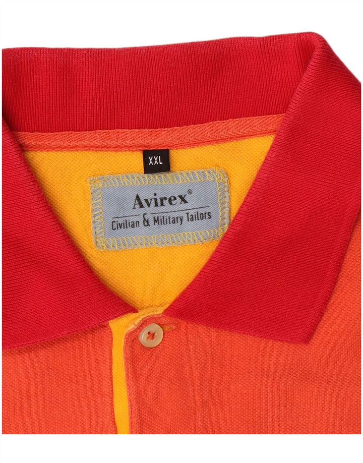 Avirex Mens Polo Shirt 2XL Orange Cotton