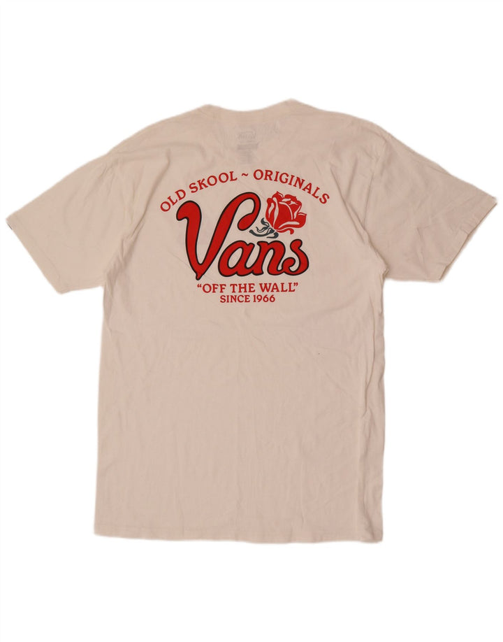 Vans Mens Classic Fit Graphic T-Shirt Top Large White Cotton