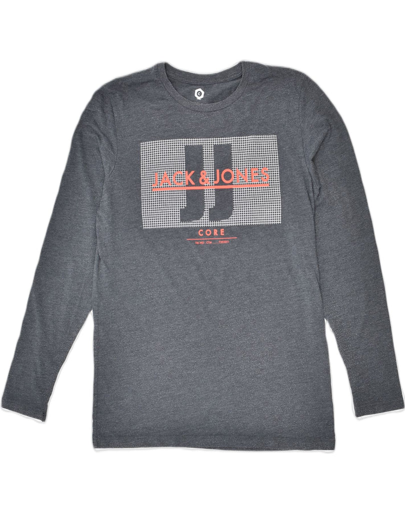 JACK & JONES Mens Graphic Top Long Sleeve Medium Grey Cotton | Vintage Jack & Jones | Thrift | Second-Hand Jack & Jones | Used Clothing | Messina Hembry 