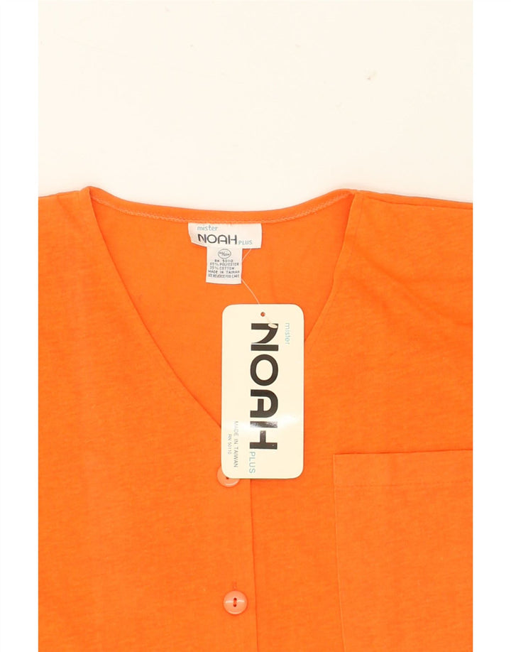 VINTAGE Womens Short Sleeve Shirt EU 42 Large Orange Polyester Vintage Vintage and Second-Hand Vintage from Messina Hembry 