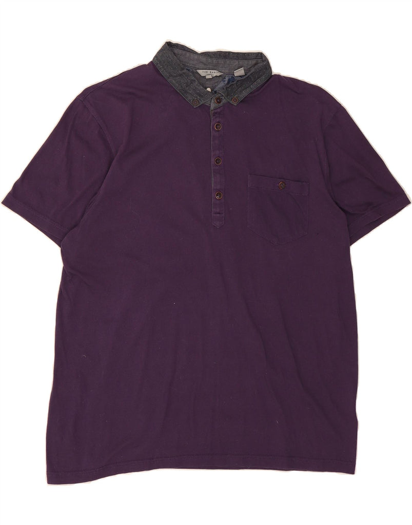 TED BAKER Mens Polo Shirt Size 5 XL Purple Cotton Vintage Ted Baker and Second-Hand Ted Baker from Messina Hembry 