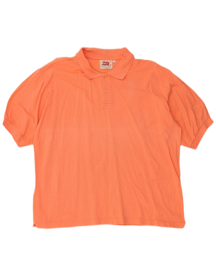 RIFLE Mens Polo Shirt Large Orange Cotton