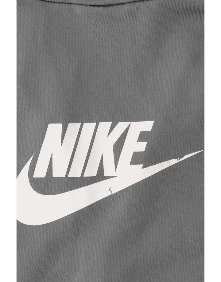Nike Boys Tracksuit Top Jacket 8-9 Years Small Grey Colourblock Polyester
