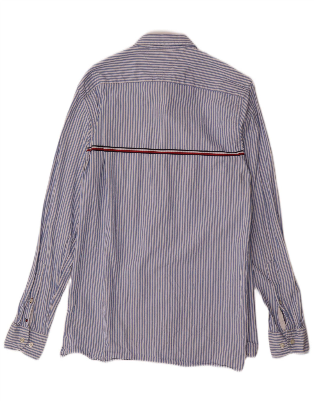 TOMMY HILFIGER Mens Regular Fit Shirt Small Blue Striped Cotton