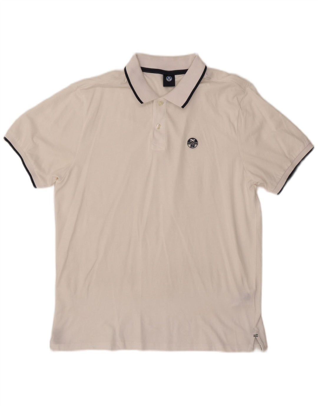 North Sails Mens Polo Shirt Large White Cotton