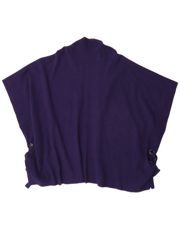 Karen Millen Womens Cape Cardigan Sweater UK 14 Medium Navy Blue Viscose