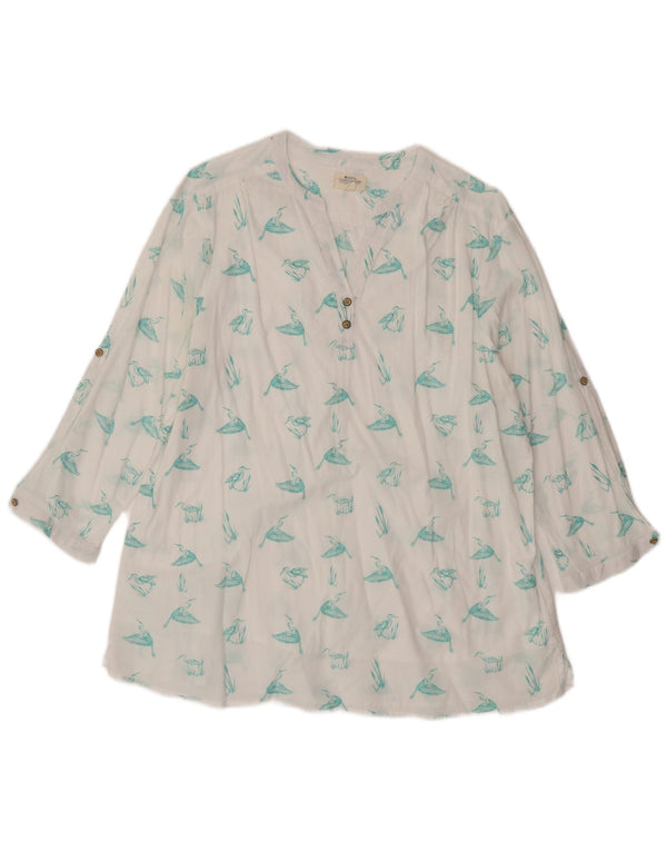Mountain Warehouse Womens 3/4 Sleeve Tunic Top UK 18 XL White Animal Print