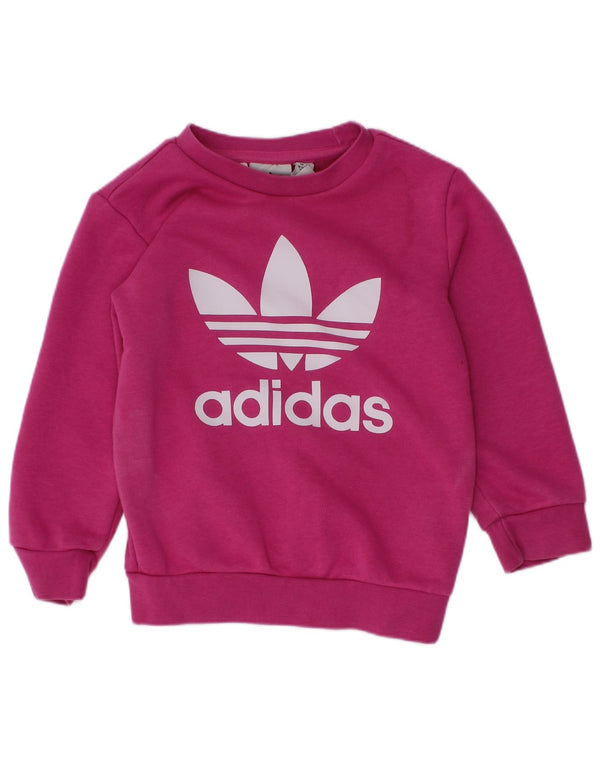 Adidas Baby Girls Graphic Full Tracksuit 18-24 Months  Pink Cotton