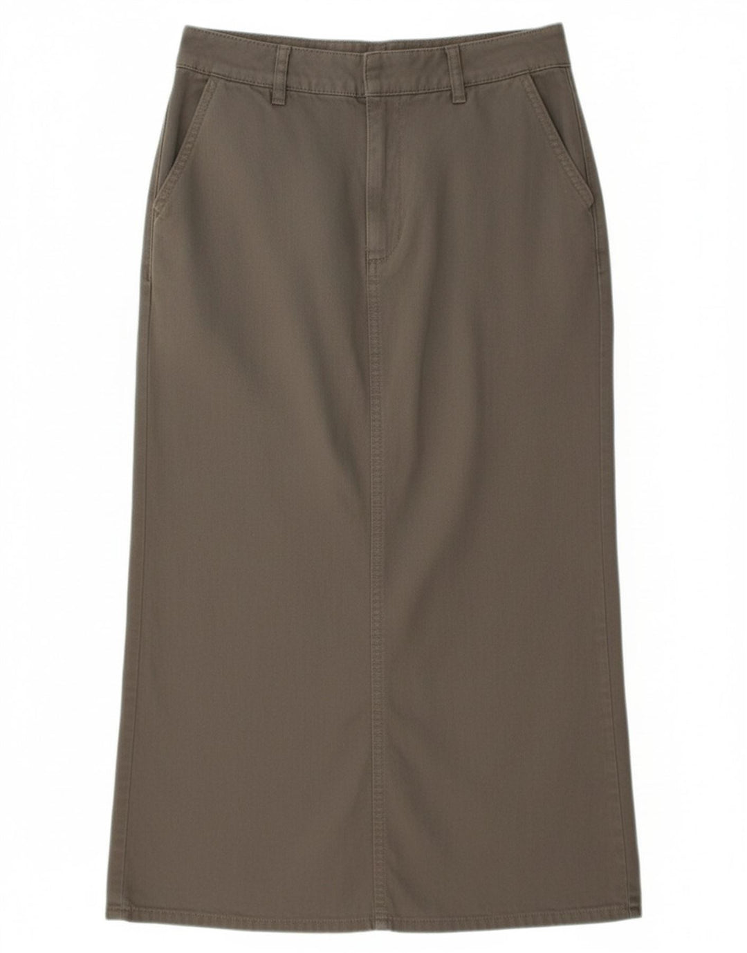 PULL & BEAR Womens Midi Skirt W28 Medium Grey Cotton