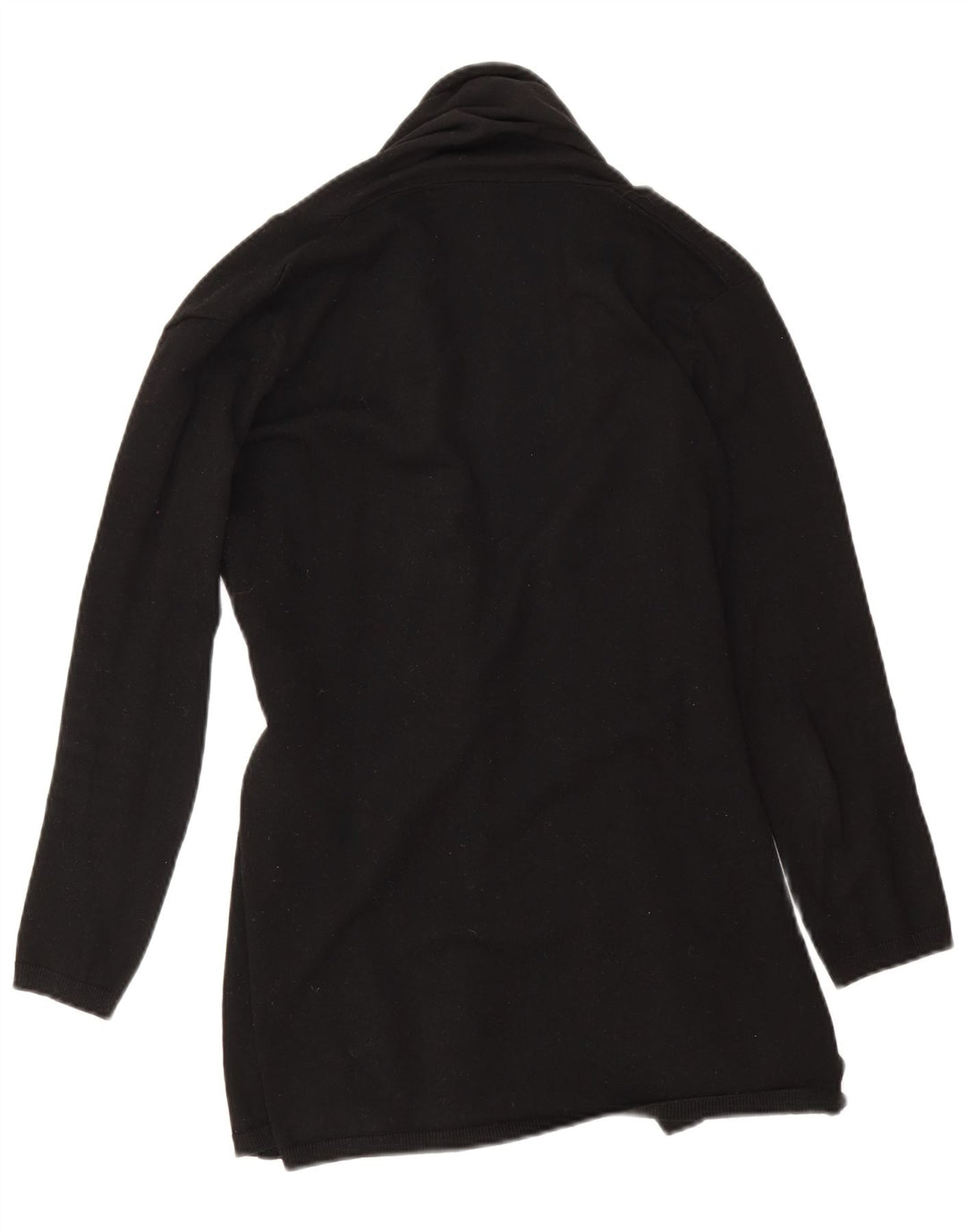 Zara Womens Oversized Longline Open Cardigan Sweater UK 10 Small Black