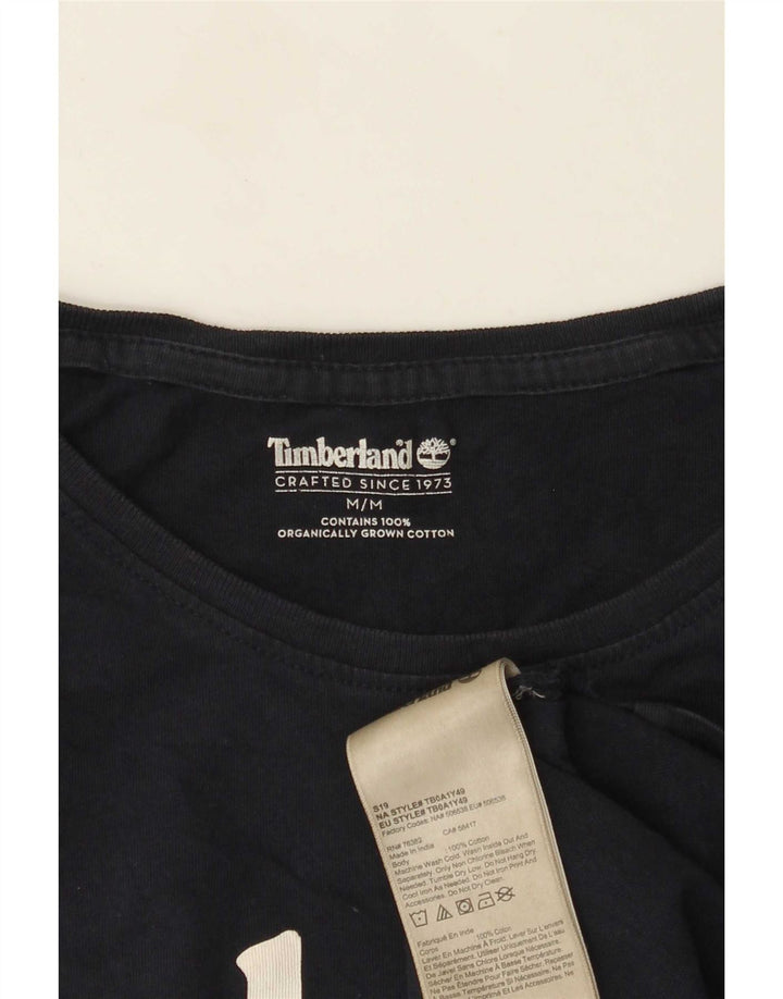 Timberland Mens Graphic T-Shirt Top Medium Navy Blue Cotton
