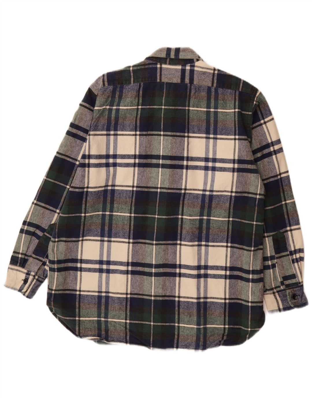 L.L.Bean Mens Flannel Shirt Medium Green Check Cotton