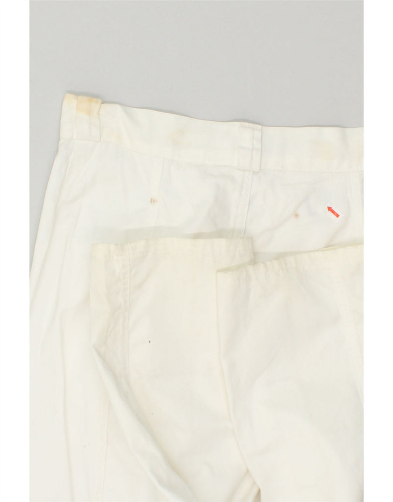 VINTAGE Womens Slim Casual Trousers Large W28 L33  White Cotton | Vintage Vintage | Thrift | Second-Hand Vintage | Used Clothing | Messina Hembry 