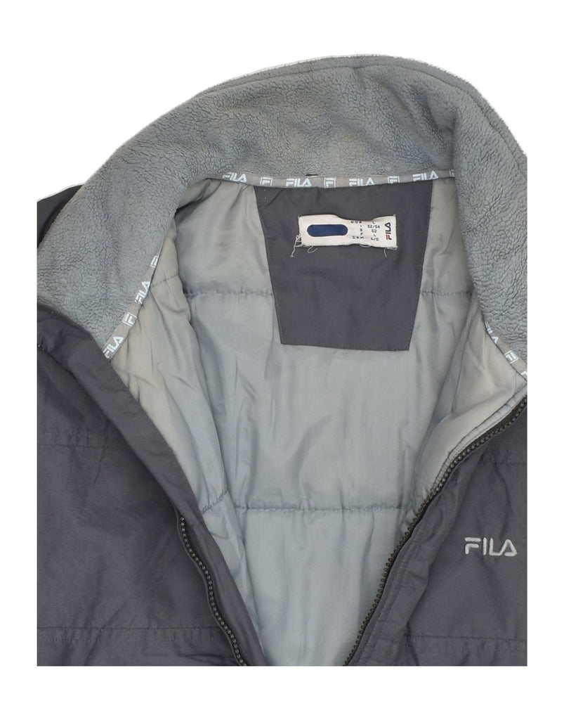 FILA Mens Padded Jacket IT 52 XL Grey Polyamide | Vintage Fila | Thrift | Second-Hand Fila | Used Clothing | Messina Hembry 