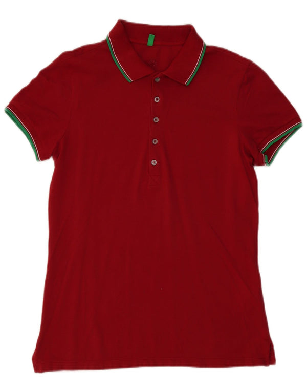 Benetton Mens Polo Shirt Small Red Cotton