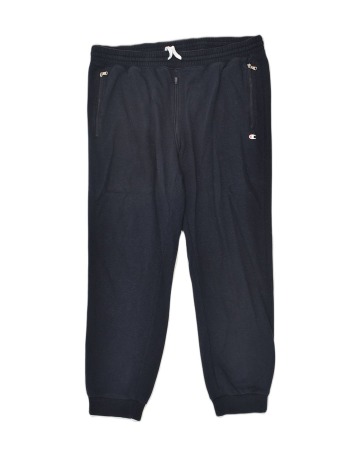 CHAMPION Womens Tracksuit Trousers UK 20 2XL Navy Blue Cotton | Vintage Champion | Thrift | Second-Hand Champion | Used Clothing | Messina Hembry 